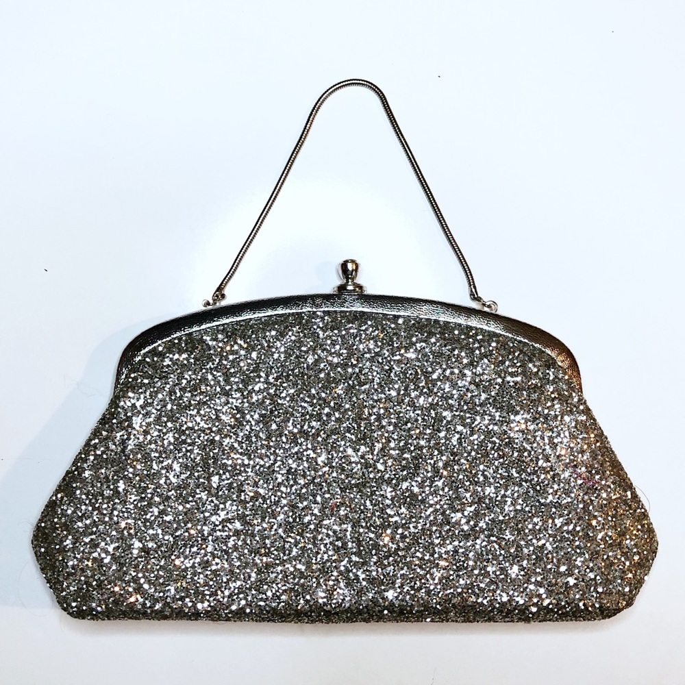 Silver Glitter Evening Purse